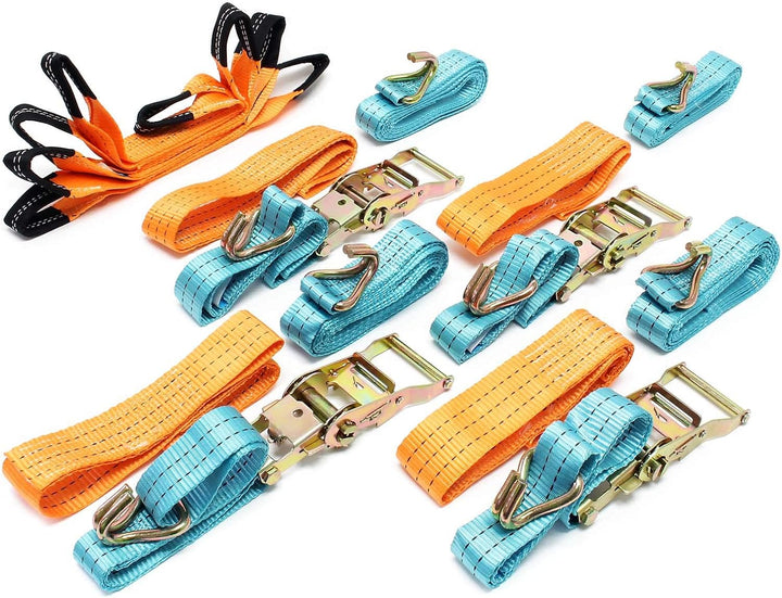 Spanngurte 4er Set für den Autotransport, 50mm x 3,5m, 3000 daN, Zurrgurte zur Radsicherung
