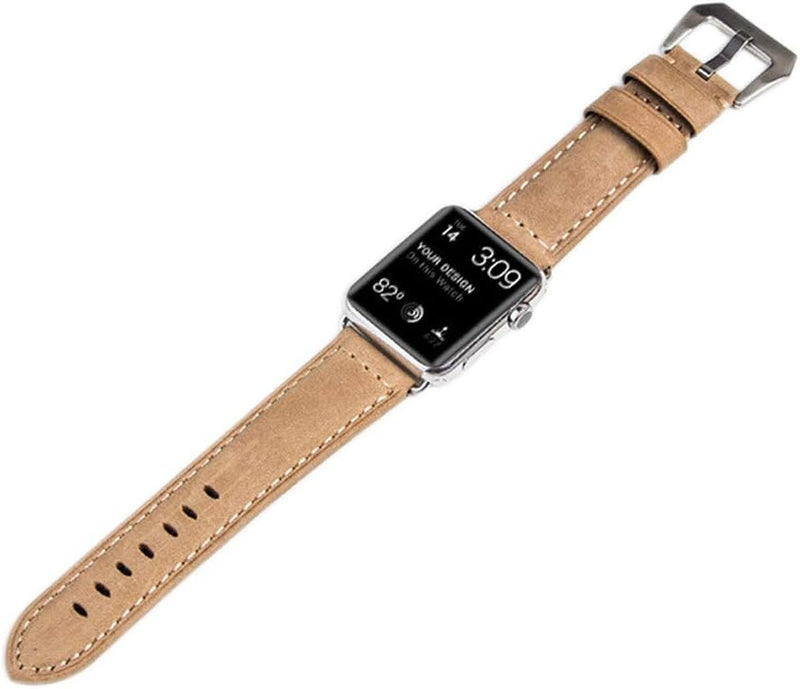 CoverKingz Leder Armband kompatibel mit Apple Watch Armband 42mm/44mm/45mm/49mm - Ersatzarmband für
