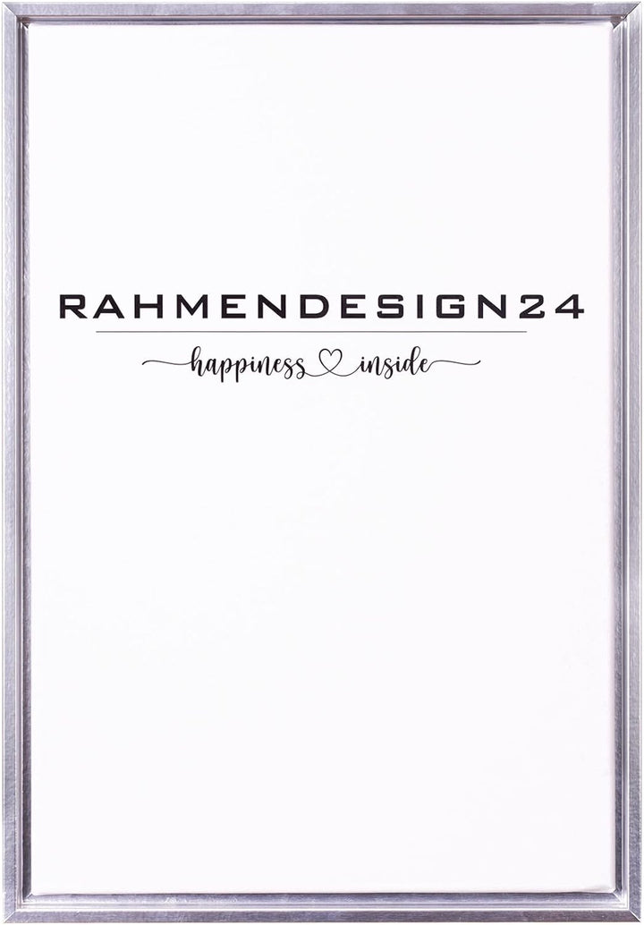 Rahmendesign24 Schattenfugenrahmen Oslo für Keilrahmenbilder und Leinwände 50x70 Silber (hochglanz)