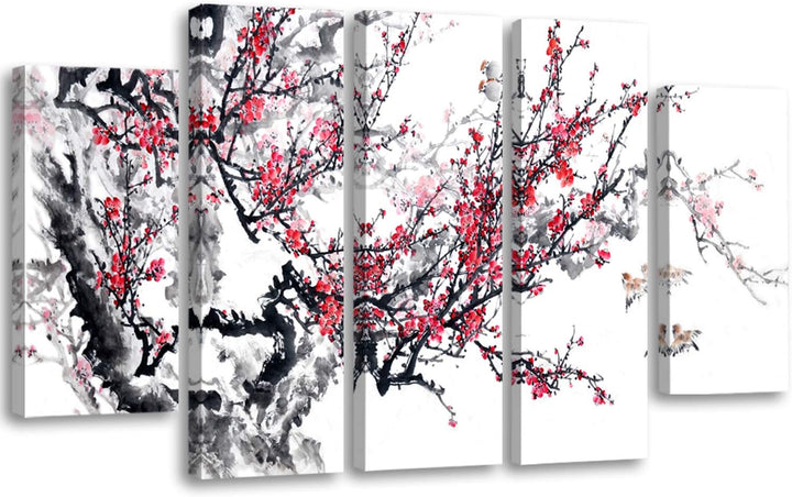 Feeby. Leinwandbild - 5 Teile - Bilder, Wand Bild, Wandbilder, Kunstdruck XXL, 5-Teilig, (JAPANISCHE