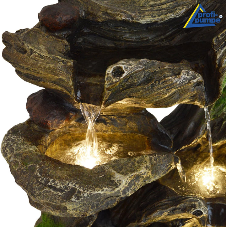Amur Gartenbrunnen Brunnen Zierbrunnen Zimmerbrunnen Brunnen mit LED-Licht 230V Wasserfall Wasserspi