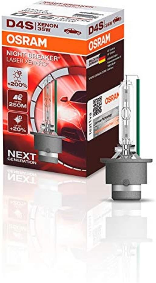 OSRAM XENARC NIGHT BREAKER LASER D4S, +200 % mehr Helligkeit, HID Xenon-Scheinwerferlampe, 66440XNL,