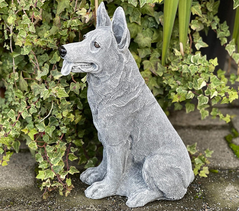 Stone and Style Steinfigur Schäferhund 35cm hoch frostfest wetterfest Steinguss