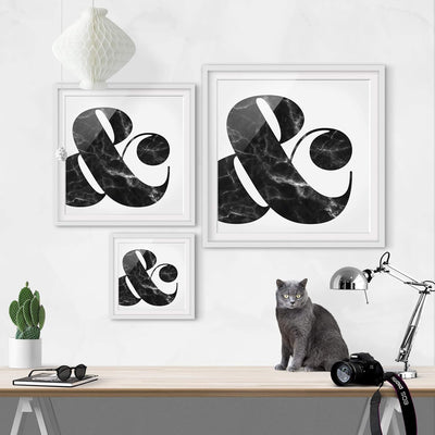 Bild mit Rahmen - Ampersand Marmor - Rahmenfarbe Weiss, 70 x 70 cm 70cm x 70cm Weiss, 70cm x 70cm We