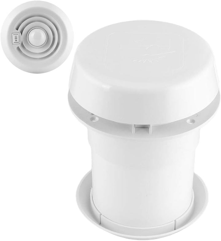 EVGATSAUTO RV Dachlüftung, 12V Dachventilator 5000R/mini LED Luftdecke Lüftungsgitter Rund für Wohnm