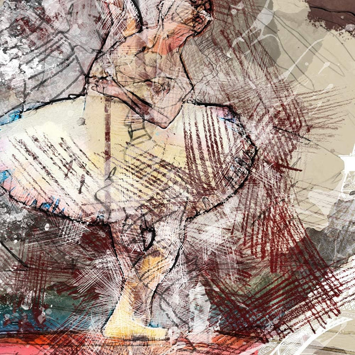 Feeby Leinwandbild Abstraktion 5 TLG Bild Kunstdruck Ballett Paris Noten braun 100x70 cm Leinwandbil