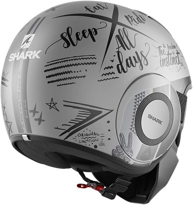 Shark Motorradhelm STREET DRAK TRIBUTE RM Mat SAA, Schwarz/Grau, M
