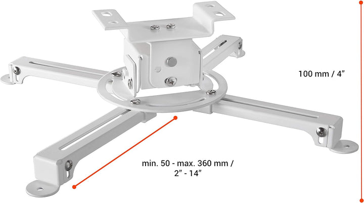 celexon neigbare Beamer-Deckenhalterung weiss Multicel 1000Pro - 10cm Deckenabstand - bis 15kg 10 cm