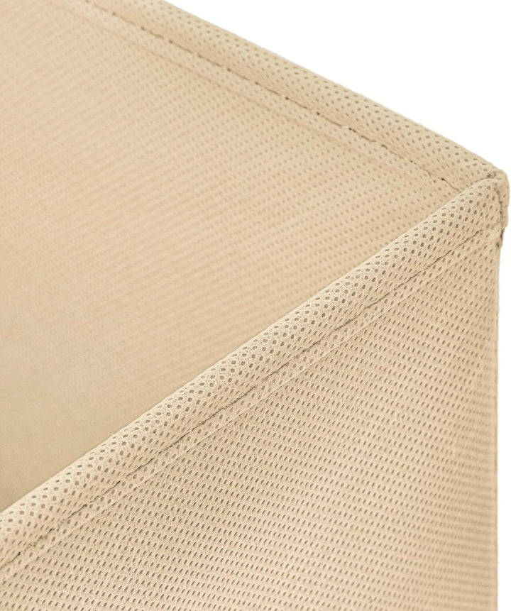 StickandShine 6er Set Creme Faltbox 28 x 28 x 28 cm Aufbewahrungsbox faltbar mit Deckel, Creme