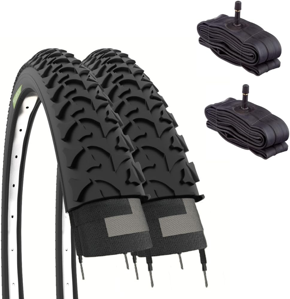 Ecovelò Unisex – Erwachsene V.a-Kameras. 2 Reifen 20 x 1.95 (50-406) + Kammern America (Schrader), S