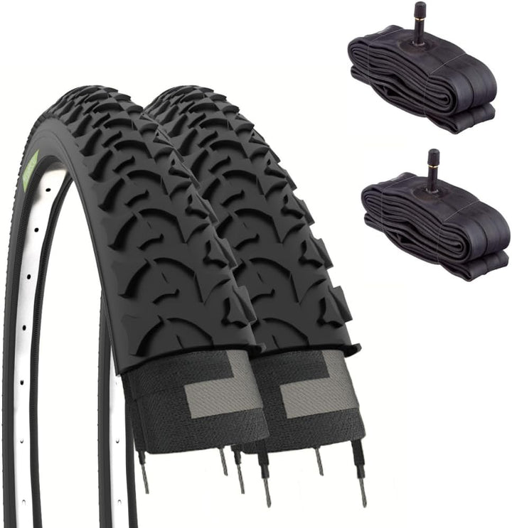 Ecovelò Unisex – Erwachsene V.a-Kameras. 2 Reifen 20 x 1.95 (50-406) + Kammern America (Schrader), S