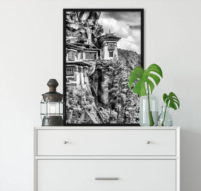 Generisch Buddha Tempel in China, Poster im Bilderrahmen / Format: 100x70cm / Kunstdruck gerahmt, 10