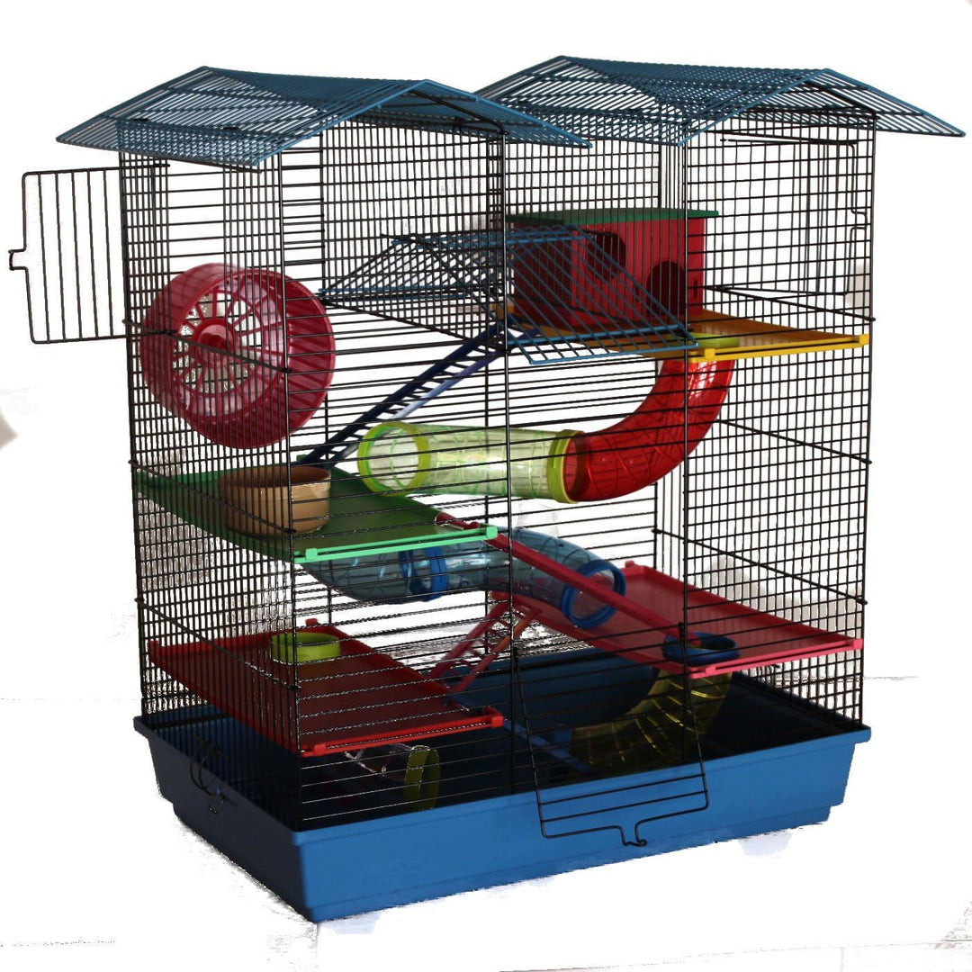 Hamsterburg in Blau Hamsterkäfig Mäusekäfig mit sehr viel Zubehör CH2