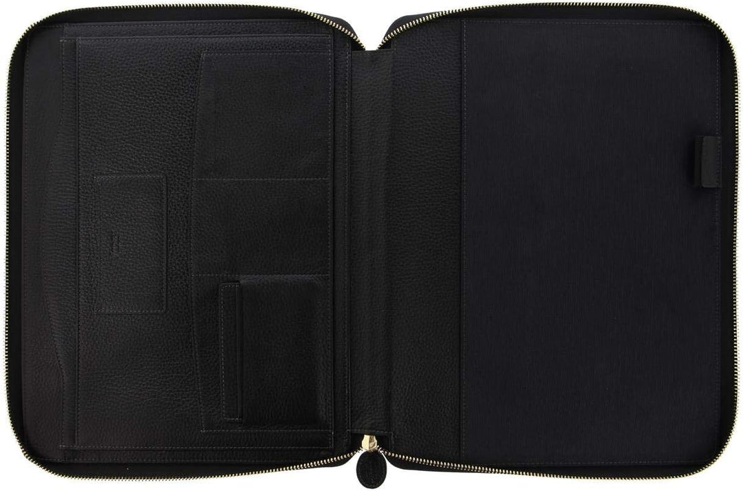 Filofax A4 Schreibmappe Leder Konferenzmappe Classic Stitch ZIP Schwarz Folder 840030