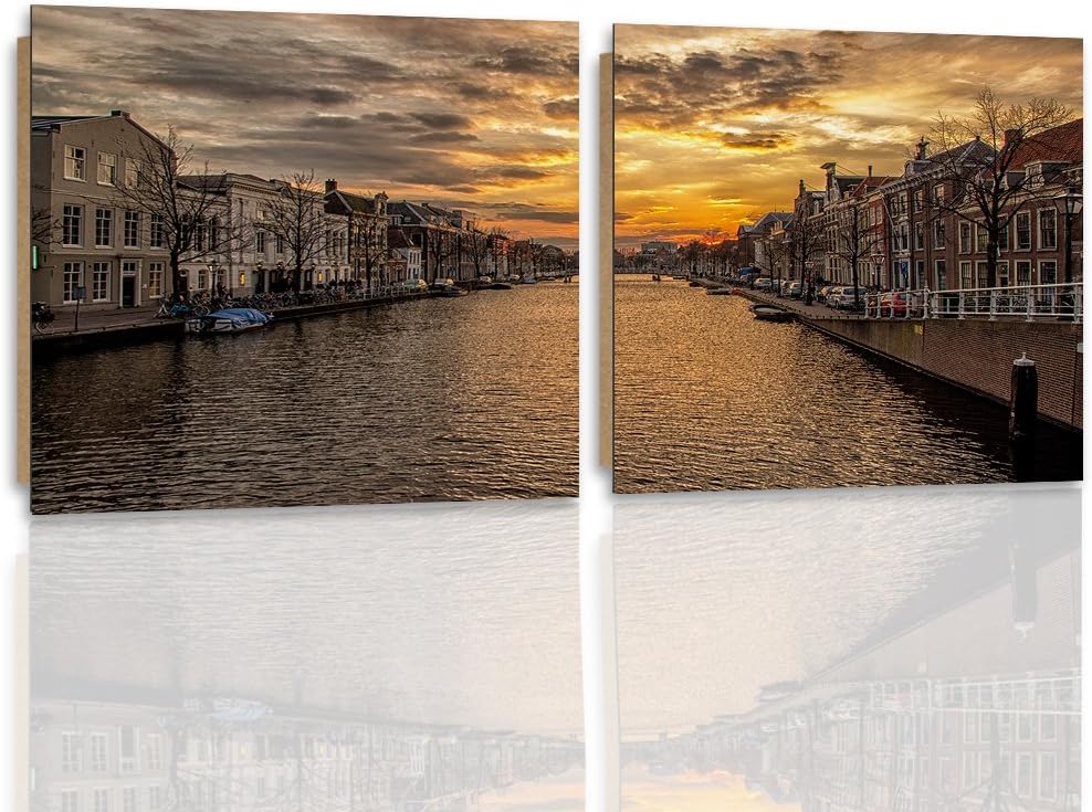 Feeby. Wandbilder - 2 Teile - 200x100 cm - quadratische Form Bilder Kunstdrucke Deko Panel GEBÄUDE,