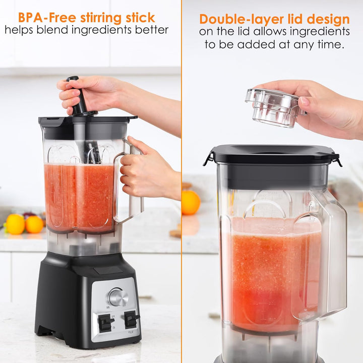 Enfmay Standmixer, 2000W Mixer Hochleistungsmixer, Stufenlose Geschwindigkeitsregulierung, 2L Smooth