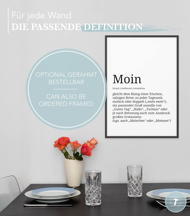 Papierschmiede® Definition: Moin, DIN A1 (59x84 cm), XXL Poster für Wohnzimmer, Schlafzimmer, Küche,