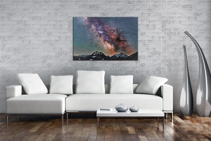 Hoch über den Bergen Format:90x60 cm als Leinwandbild, Motiv fertig gerahmt auf Echtholzrahmen, Hoch