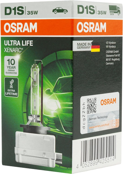 Osram Xenarc ULTRA LIFE D1S HID Xenon-Brenner, Entladungslampe, 66140ULT, Faltschachtel (1 Stück) UL