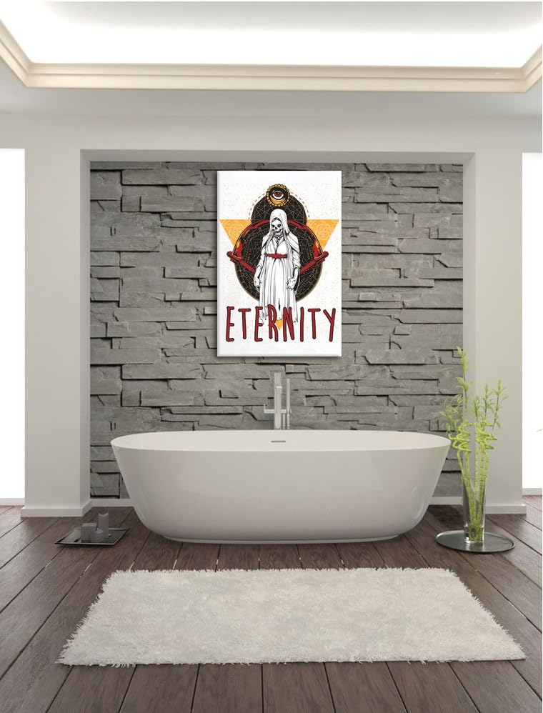 Pixxprint All for Eternity White Bild auf Leinwand, XXL riesige Bilder fertig gerahmt mit Keilrahmen