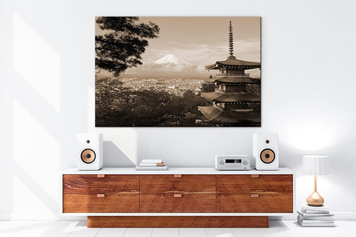 deyoli Japans atemberaubende Naturlandschaft Effekt: Sepia, Format: 80x60 als Leinwandbild, Motiv fe