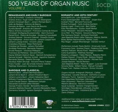 500 Years of Organ Music Vol.2, Audio-CD