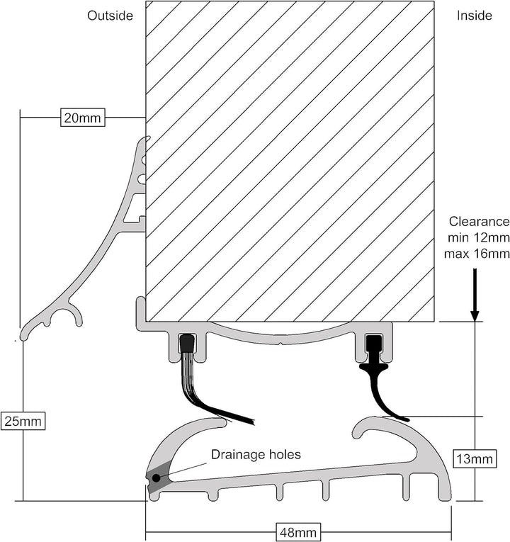 Stormguard 04sr0040914 a Trim Line Zwei Teil Niedriger Zugang Behinderung Sill, Aluminium, 914 mm 91