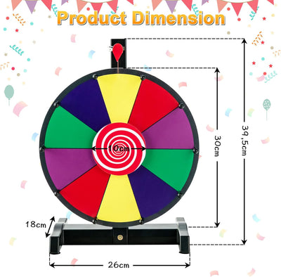 DREAMADE 12 Zoll Glücksrad zum drehen, Tischglücksrad für Lotteriespiele Wheel of Fortune Bunt, Prei