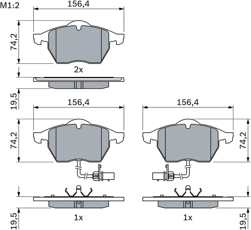 Bosch BP250 Bremsbeläge - Vorderachse - ECE-R90 Zertifizierung - vier Bremsbeläge pro Set