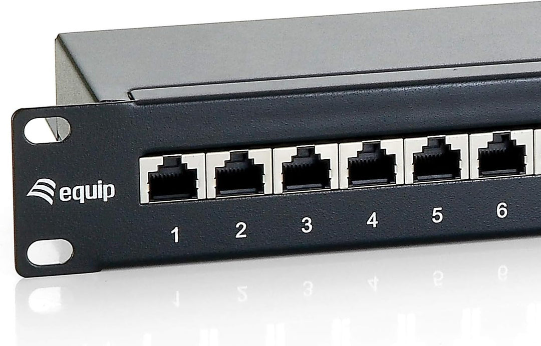 Equip Patchpanel 24x RJ45 Cat6 19" 1HE schwarz 24 Ports Schwarz, 24 Ports Schwarz