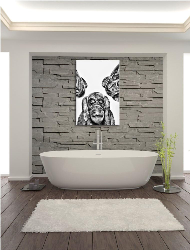 Pixxprint hören Nichts sehen Nichts Sagen als Leinwandbild/Grösse: 100x70 / Wandbild/Kunstdruck/fert