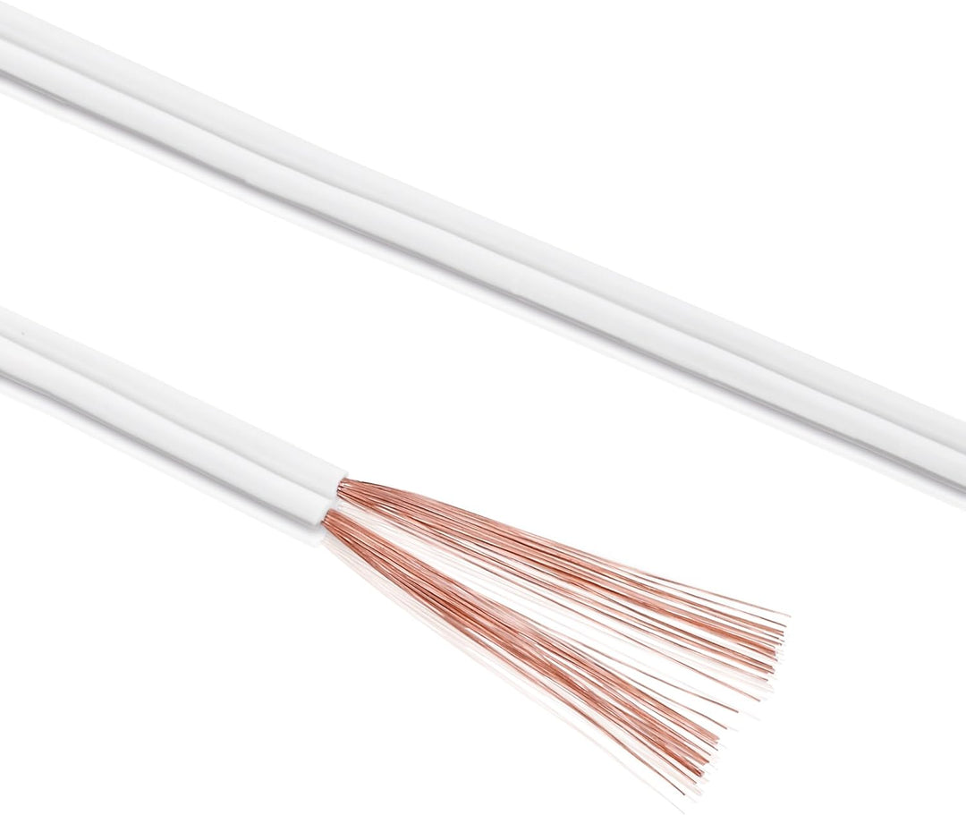 Sonero® 100 Meter 2x2,50mm² CCA Lautsprecherkabel/Boxenkabel, Farbe: weiss 2x2,50mm² 100m weiss, 2x2