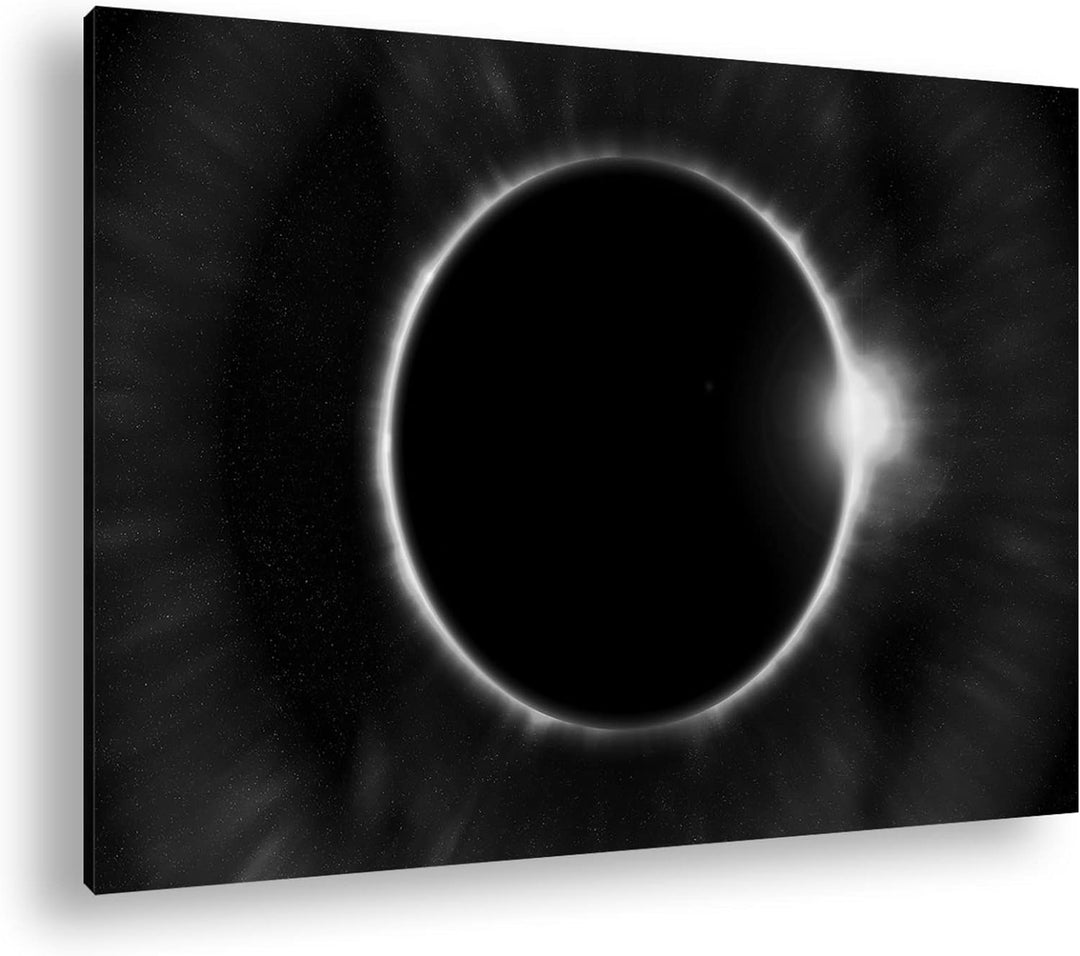 deyoli gewaltige Sonnenfinsternis Format: 80x60 Effekt: Schwarz&Weiss als Leinwandbild, Motiv fertig