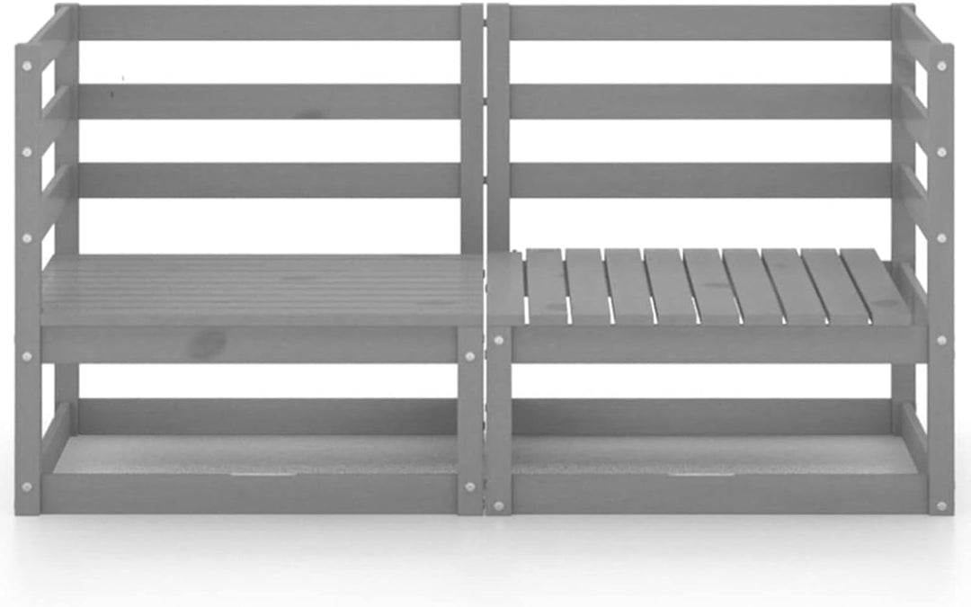 Tidyard 2-Sitzer Gartensofa Ecksofa Sofa Lounge Sitzgruppe Gartenmöbel Gartenset Grau Kiefer Massivh