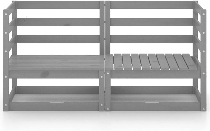 Tidyard 2-Sitzer Gartensofa Ecksofa Sofa Lounge Sitzgruppe Gartenmöbel Gartenset Grau Kiefer Massivh