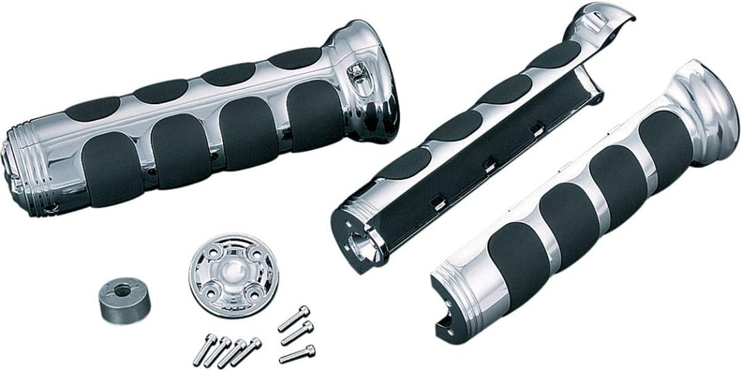 Kuryakyn ISO Grips for Stock Heated Grips (Chrome) for 06-17 Honda GL1800CFRT, chrome