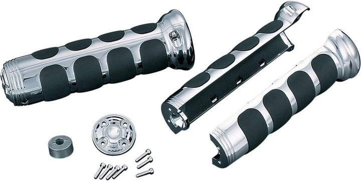 Kuryakyn ISO Grips for Stock Heated Grips (Chrome) for 06-17 Honda GL1800CFRT, chrome