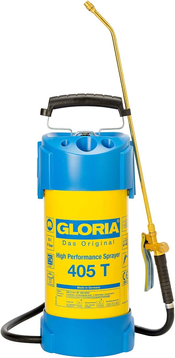 GLORIA Hochleistungssprühgerät 405 T | Gartenspritze | 5 L Füllinhalt | Drucksprüher aus Stahl | Mit