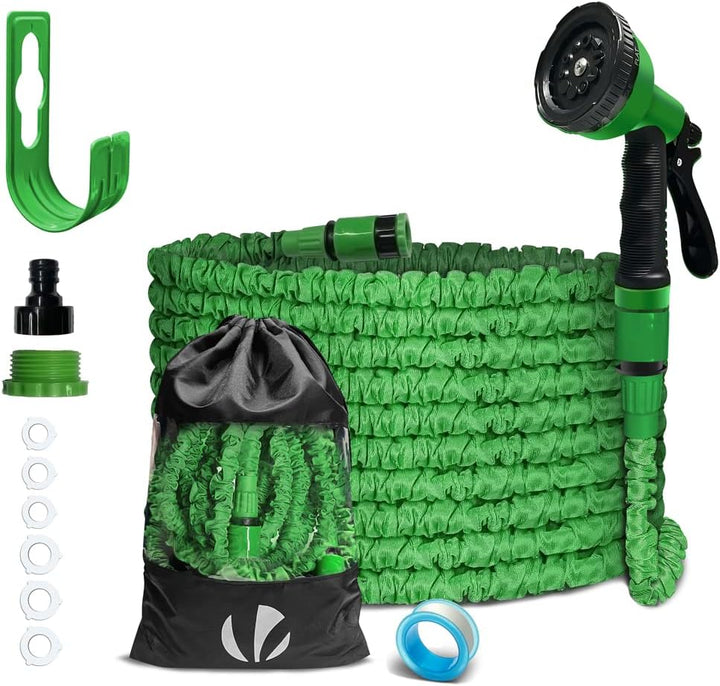 VOUNOT Flexibler Gartenschlauch 15 m, Flexibel Wasserschlauch Dehnbarer mit 10 Sprühfunktionen, Schn