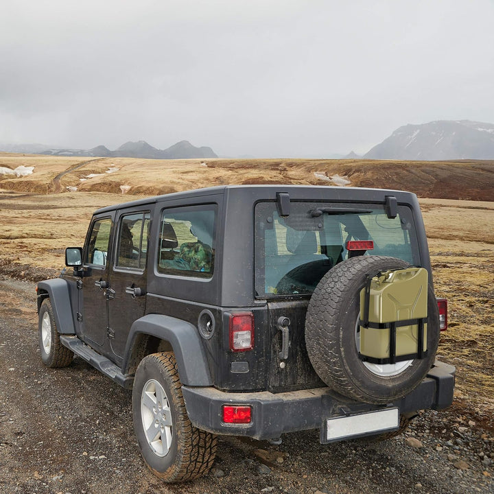 Relaxdays Kanisterhalterung Auto, für 10 & 20 L Reservekanister, Halter Benzinkanister, Metall, Kani