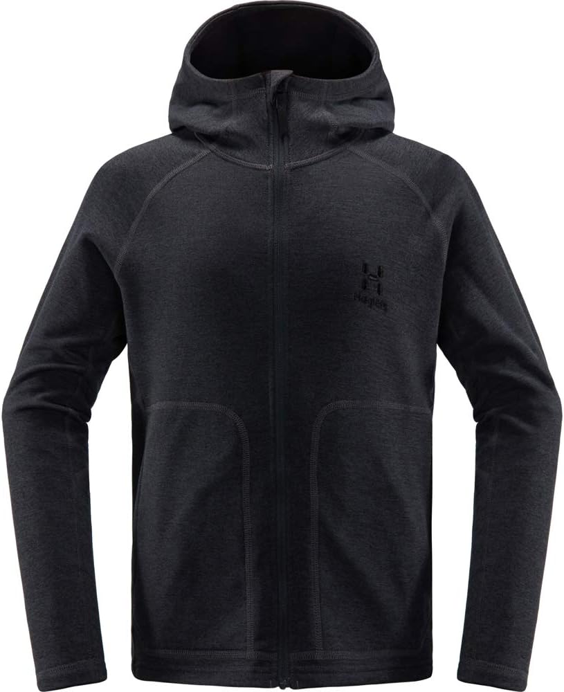 Haglöfs Fleecejacke Kinder Heron Hood wärmend, atmungsaktiv, stretch beweglich 140 Slate, 140 Slate
