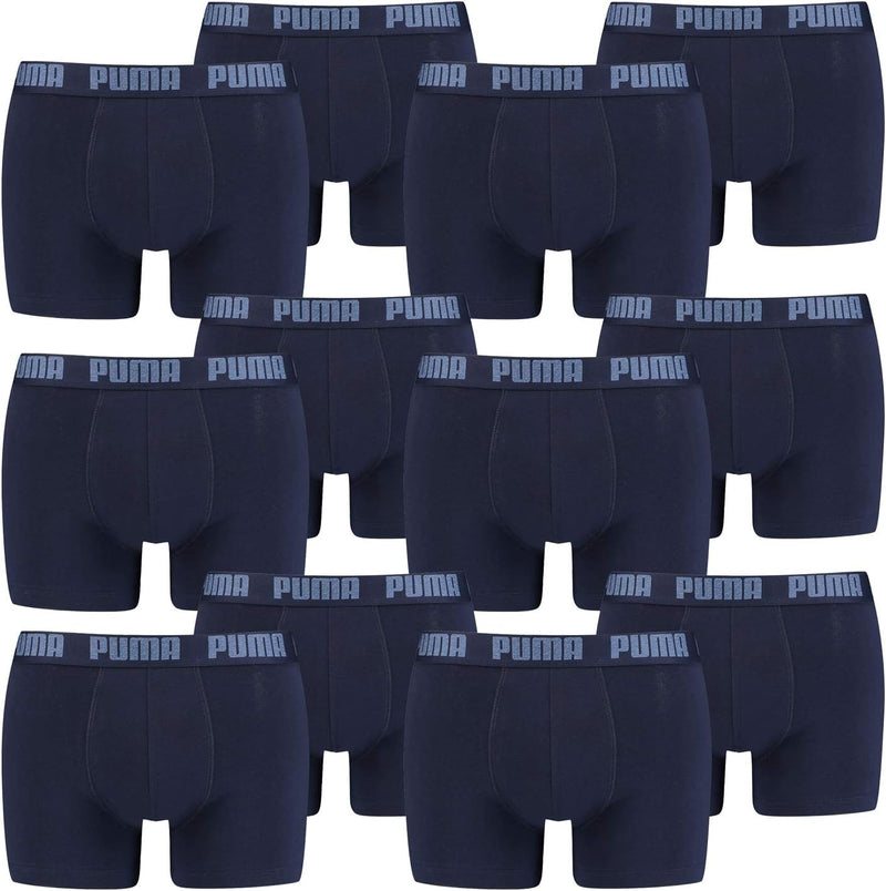 PUMA 12 er Pack Boxer Boxershorts Men Herren Unterhose Pant Unterwäsche, Farbe:321 - Navy, Bekleidun