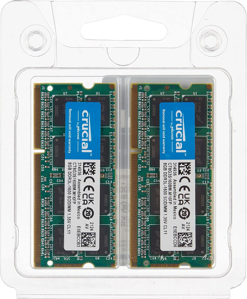 Crucial RAM CT2K8G3S160BM 16GB Kit (2x8GB) DDR3 1600 MHz CL11 Speicher für Mac 16GB Kit (8GB x2) 160