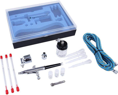 TIMBERTECH - abpst03 - Airbrush-Set 2 - mit 6 Nadeln, 6 Tüllen, 2 Adapter, 2 Schlauch und 2 Untertei