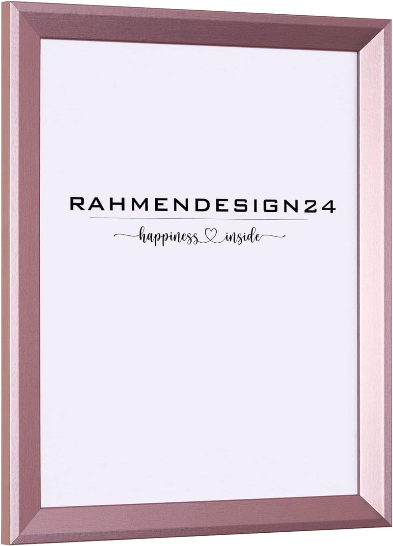 Rahmendesign24 Posterrahmen Rio 42x59,4 (DIN A2) Roségold Fotorahmen, Wechselrahmen, Bilderrahmen, 4