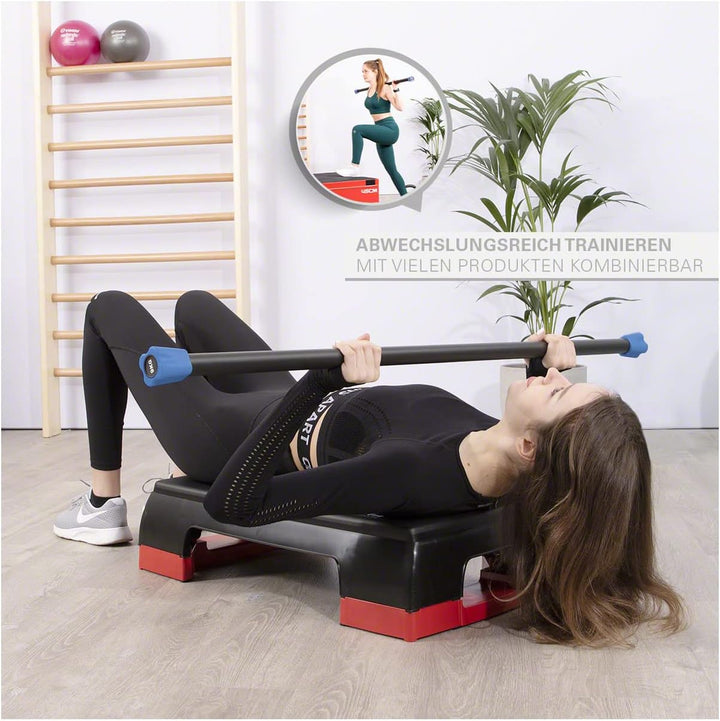 Sport-Tec Gewichtsstange, Hantelstange, Langhantel, Gewichtsstab, Aufbewahrungsständer I - 9 kg - bl