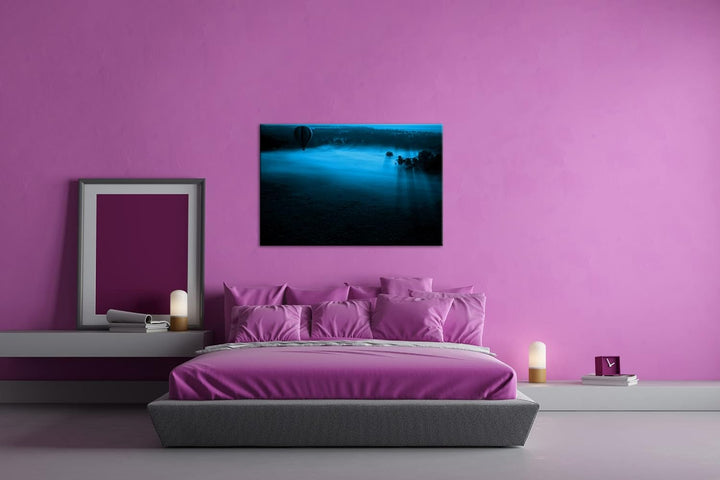 deyoli friedliche Landschaft in Afrika Format 80x60 Effekt: Monocrome Blau als Leinwandbild, Motiv f