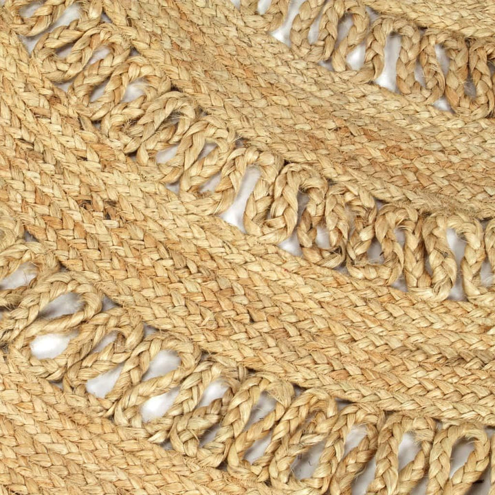 Tidyard Teppich Handgefertigt Jute Geflochten rund,jedes Stück ist EIN Unikat, Durchmesser: 120 cm