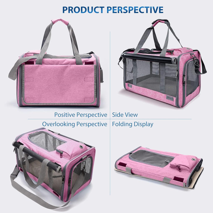 PETCUTE Katzentransportbox für grosse Katzen 20 lbs,Faltbar Hundetransportbox für Kleine Hunde,Tragb