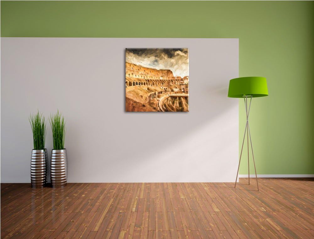 Pixxprint Kolosseum in Rom als Leinwandbild/Grösse: 70x70 cm/Wandbild/Kunstdruck/fertig bespannt, 70